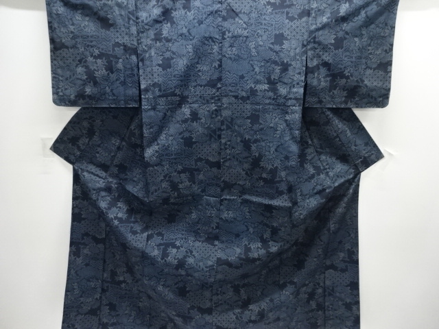 JAPANESE KIMONO / TOKAMACHI TSUMUGI / HITOE / WOVEN PEONY